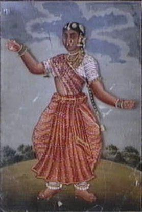 Company Painting of an Indian dancer, late 18th or early 19th century. National Museum of Denmark (D.2037)