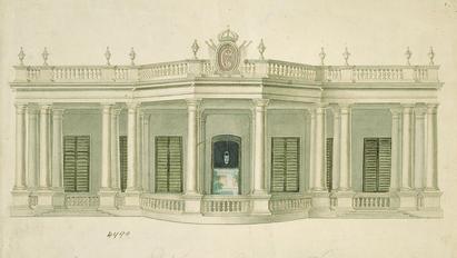 The new façade of the Governor’s residence drawn by Governor Peter Anker in 1794. Maritime Museum, Denmark