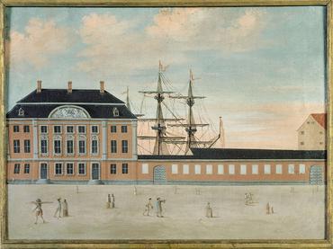 The Danish Asiatic Company Buildings in Copenhagen, Painting by Rach & Eegberg 1747. National Museum of Denmark (216/10)