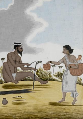 Company painting of a basket maker and his wife, late 18th century. Photo: John Lee, 2005. National Museum of Denmark (Inv.no. D.1656)