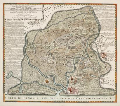 Map of the Danish possessions around Tranquebar, by Matthias Seutter, 1744. National Museum of Denmark